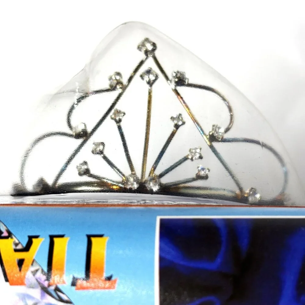 Vtg 90’s Rhinestone Dress Up Tiara on metal band